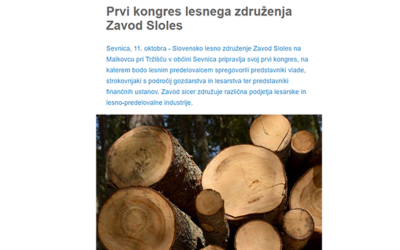 Prvi kongres lesnega združenja Zavod Sloles